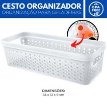 Organizador Geladeira Cesto Transparente Cozinha Armário 3 L