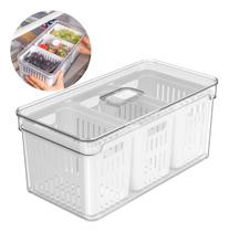 Organizador Geladeira Cesto Triplo Frutas Legumes 5L Clear Fresh
