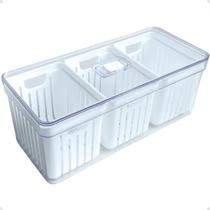Organizador Geladeira Cozinha Armário Grande 3 Cestos 6,8 Lt Cor Acrílico Organizador Geladeira Cozinha Armário Grande 3 Cestos 6,8 Lt Cor Acrílico