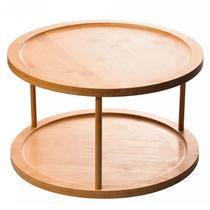 Organizador Giratório 2 Andares de Bambu 30x30x18,5cm 220124 - Lyor