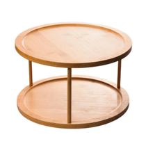 Organizador Giratório 2 Andares Em Bambu Natura Organizador Giratório 2 Andares Em Bambu Natura