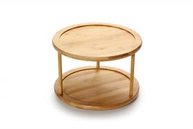 Organizador giratório 2 andares em bambu natural Organizador giratório 2 andares em bambu natural