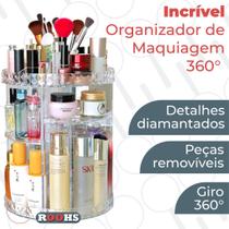 Organizador Giratório 360º Porta Maquiagem - Acrílico 31 x 21 cm