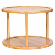 Organizador Giratório Bambu 2 Andares Porta Condimentos Bancada Despensa Organizador Giratório Bambu 2 Andares Porta Condimentos Bancada Despensa