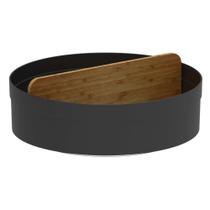 Organizador Giratório com Divisória Lume Preto 25,5cm - Ou