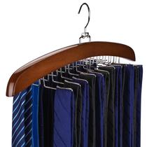 Organizador giratório de madeira Ulimart Tie Rack com 24 ganchos em 360