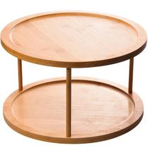 Organizador Giratório em Bambu 2 Andares Lyor 30x18,5cm Genebra Multiuso Organizador Giratório em Bambu 2 Andares Lyor 30x18,5cm Genebra Multiuso