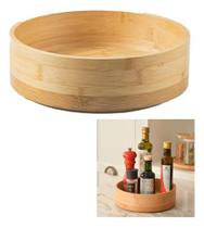 Organizador Giratório Redondo Alto Cozinha Armário Bambu Ou