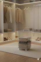 Organizador Grande Transparente Com Rodas 61cm Caixa Acrílica Rodízio Brinquedos Roupas Sapateira Organizador Grande Transparente Com Rodas 61cm Caixa Acrílica Rodízio Brinquedos Roupas Sapateira