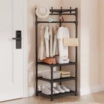 Organizador Guarda Roupas Cabideiro Suporte Portatil 3 Prateleiras Sapateira Multiuso Armario Closet Organizador Guarda Roupas Cabideiro Suporte Portatil 3 Prateleiras Sapateira Multiuso Armario Closet