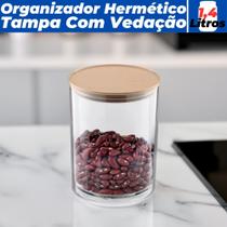 Organizador Hermético 1,4 LItros Porta Mantimentos Translúcido Tampa Com Vedação Organizador Hermético 1,4 LItros Porta Mantimentos Translúcido Tampa Com Vedação