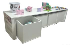 Organizador Infantil Com Baús E Porta Livros Dennis 100% Mdf