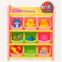 Organizador Infantil com Estante e 10 Caixas Removíveis Fácil Montagem!