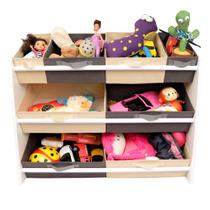 Organizador Infantil Especial Preto e Bege Bonecos Decorativo Organizador Infantil Especial Preto e Bege Bonecos Decorativo