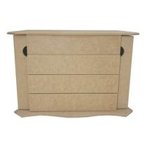 Organizador Joias 9 Divisorias 3 Gavetas e Porta Colar 36cm Mdf Madeira