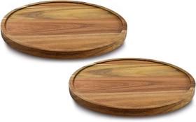 Organizador Lazy Susan AUAM, madeira de acácia, 30 cm, pacote com 2
