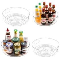 Organizador Lazy Susan GUZON, pacote com 4, 29,2 cm, transparente com alças
