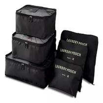 Organizador mala viagem kit completo 6 pecas necessaire porta roupas sapatos biquini multiuso luxo - Tempo Real