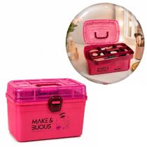 Organizador Maquiagem Rosa Caixa Bandeja Removivel 10 Divisorias Frasqueira Maleta Multiuso Pesca Manicure Costura Brinq Organizador Maquiagem Rosa Caixa Bandeja Removivel 10 Divisorias Frasqueira Maleta Multiuso Pesca Manicure Costura Brinq
