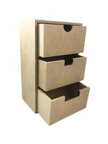 Organizador Mdf 3 Gavetas Em Pé 16X10X26 Cm