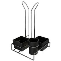 Organizador Mesa de Cafe Chá Aramado, Porta Sachê, Adoçante, Mexedor e Copo Descartável 50/80ml - Stolf