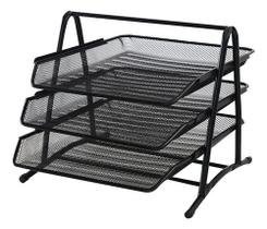 Organizador Mesa Escritório Documento Papel A4 3 Bandejas