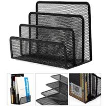Organizador Mesa Escritorio Suporte Porta Treco Documento Envelope Livro Papeis Carta 3 Divisorias
