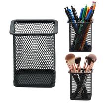 Organizador Mesa Porta Canetas Metal Preto Quadrado Aramado Organizador Mesa Porta Canetas Metal Preto Quadrado Aramado