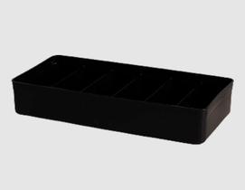 Organizador Modular com Divisória em Plástico Preto 40,5x13,5x7,5cm- Paramount