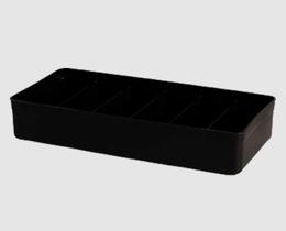 Organizador Modular com divisória em Plástico Preto 40,5x19,5x7,5cm- Paramount