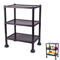 Organizador Modular Multiuso 3 Andares Retangular Estante Fruteira Rack Preto