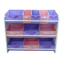 Organizador Montessoriano Rosa E Lilás 11 Caixas