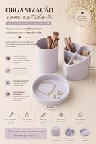 Organizador Multifuncional com Bandeja 3 Peças Porta Maquiagem, Joias e Acessórios Design Moderno Cor:Branco Organizador Multifuncional com Bandeja 3 Peças Porta Maquiagem, Joias e Acessórios Design Moderno Cor:Branco