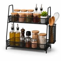 Organizador Multiuso Aramado 2 Andares Metal Cozinha Banheiro Lavanderia Porta Temperos Porta Cosméticos Bancada