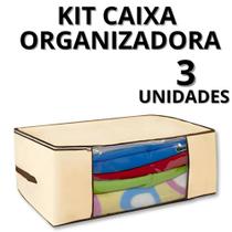 Organizador Multiuso Caixa Organizadora De Guarda Roupa Flexivel Com Ziper 3 Peças Organizador Multiuso Caixa Organizadora De Guarda Roupa Flexivel Com Ziper 3 Peças