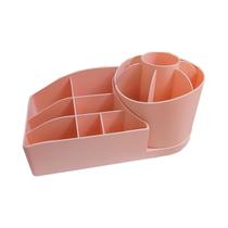 Organizador Multiuso De Mesa Porta treco 14 compartimentos Rosa/Bege - Kit Girl