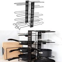 Organizador Multiuso de Panelas e Tampas Armário Bancada Suporte Rack Ajustável Sortido Organizador Multiuso de Panelas e Tampas Armário Bancada Suporte Rack Ajustável Sortido