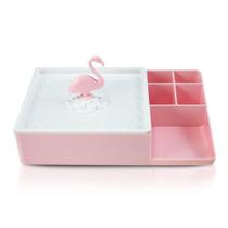 Organizador Multiuso Flamingo De Mesa Lifestyle Jacki Design Rosa-branco Organizador Multiuso Flamingo De Mesa Lifestyle Jacki Design Rosa-branco