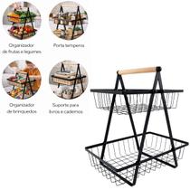 Organizador Multiuso Frutas e Acessórios C/ 2 Andares 33cm