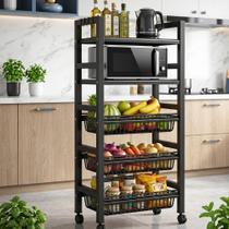 Organizador Multiuso Fruteira Ferro Cesto Rodinha Resistente Organizador Multiuso Fruteira Ferro Cesto Rodinha Resistente