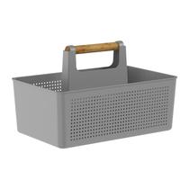 Organizador Multiuso Limpeza Com Alça Bambu 8 Litros Flow Ou