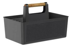 Organizador Multiuso Limpeza Com Alças 8 Litros Flow Cor preto OU Martiplast