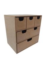 Organizador Multiuso Mdf Com 6 Gavetas Em Mdf 33 X 22,5 X 33 - Arte com Madeira