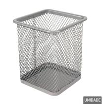 Organizador Multiuso Metal 8x9,8cm Vazado Cinza - Tudo em Caixa