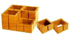 Organizador multiuso montável 12 peças estilo madeira - santa clara