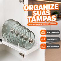 Organizador Multiuso Para Tampas de Panela Branco 8 Divisórias Organizador Multiuso Para Tampas de Panela Branco 8 Divisórias