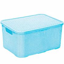 Organizador Multiuso Rattan 3,5L Com Tampa E Pegadores Para Quartos Banheiros