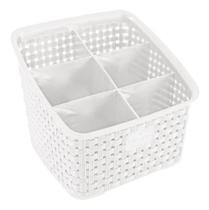 Organizador Multiuso Rattan 6 Divisórias Branco 214/B Nitron