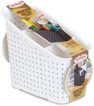 Organizador multiuso rattan com 3 divisórias branco Nitron