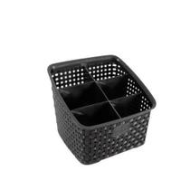 Organizador Multiuso Rattan Com 6 Divisórias Preto